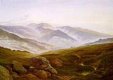 Caspar Paintings - Riesengebirge by Caspar David Friedrich